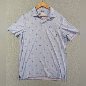 Saxx Golf Polo Shirt Men's Medium Lavender Drop Temp All Over Print